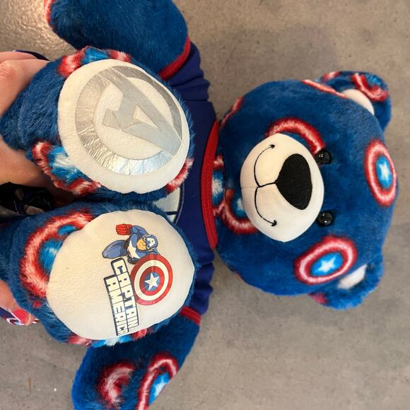 Build A Bear Avengers Marvel Captain America blue red bear outfit plush stuffed - Picture 3 of 7